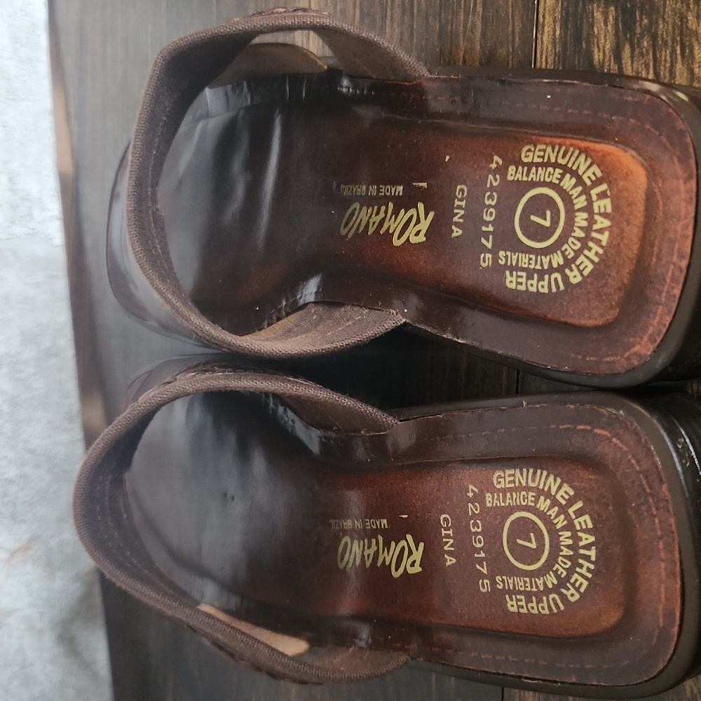 Romano Gina women’s slip on leather sandals size 7 - Picture 8 of 10
